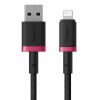 Baseus Dura Type A to IP 2.4A 2 m fast charging cable Black, Red Baseus Dura Type A to IP 2.4A 2 m fast charging cable Black, Red