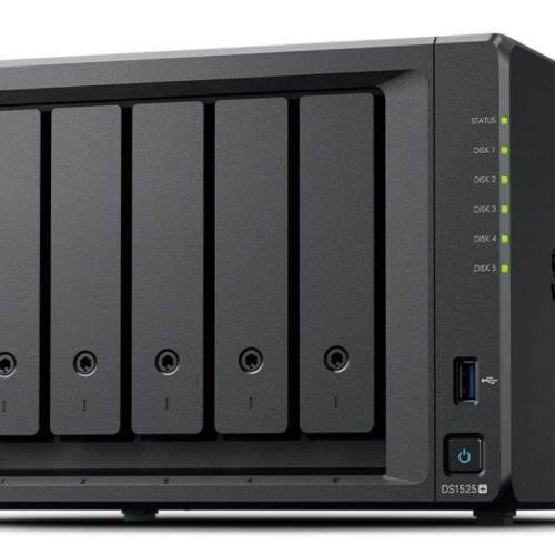 Synology DiskStation DS1525+ NAS/storage server Ryzen Embedded V1500B 8 GB DDR4 0 TB Black