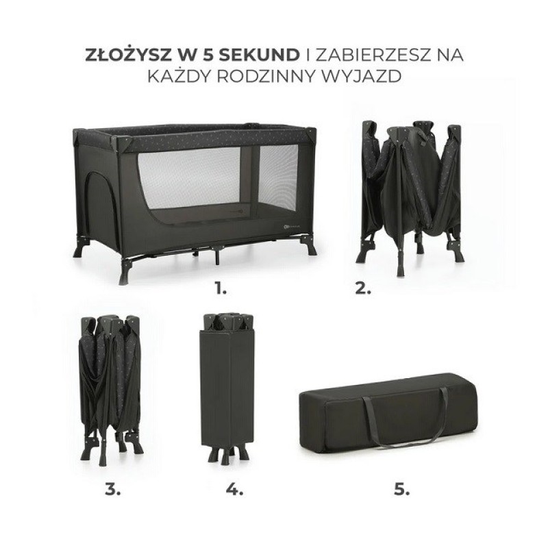 Kinderkraft Łóżeczko turystyczne JOY LIGHT GREY