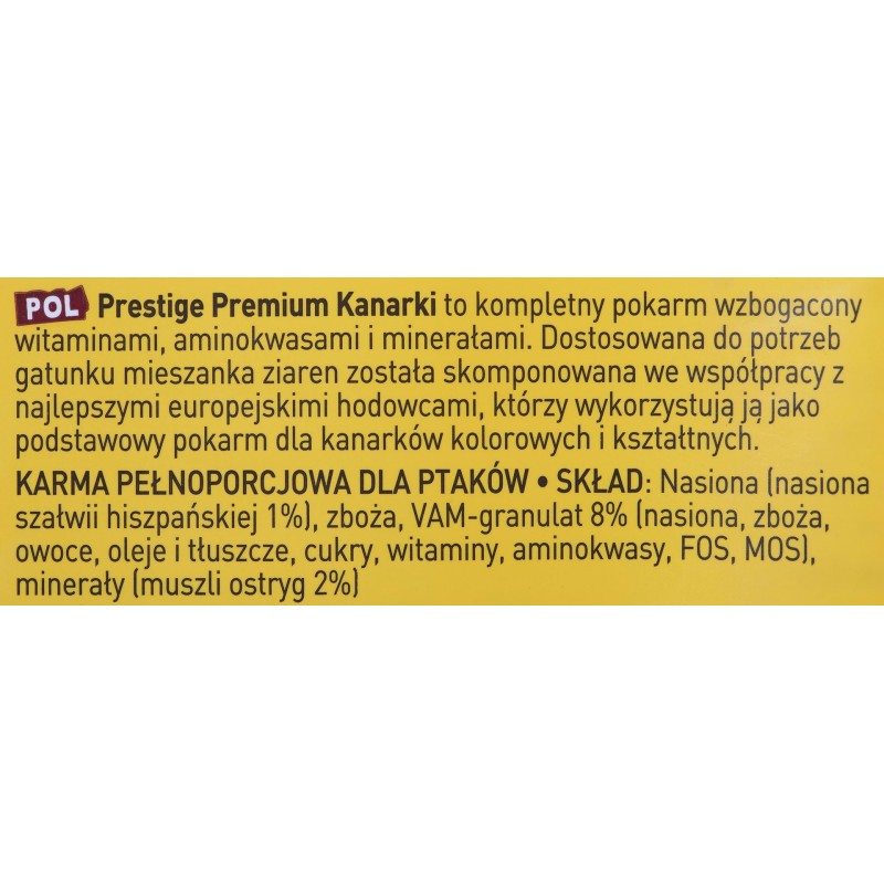VERSELE LAGA Prestige Premium Canaries - Canary Food - 2.5 kg VERSELE LAGA Prestige Premium Canaries - Canary Food - 2.5 kg