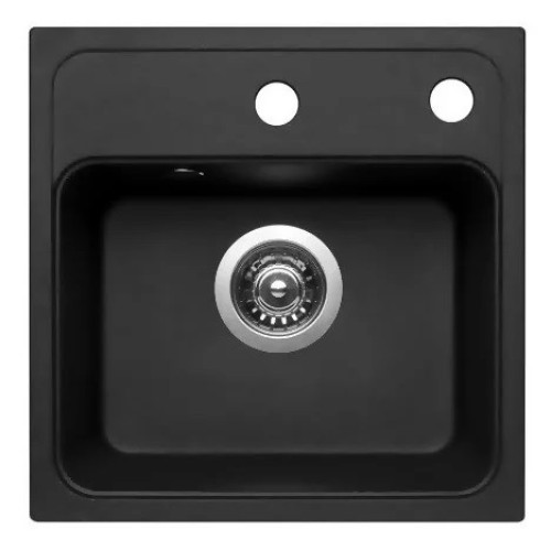 Set - PYRAMIS CAMEA (79X50) 1B 1D L sink + IDEA BLACK EDITION mixer tap - 070168402BE - Volcano