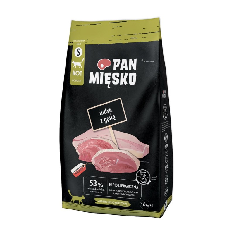PAN MIĘSKO Turkey with goose S - dry cat food - 1,6kg PAN MIĘSKO Turkey with goose S - dry cat food - 1,6kg
