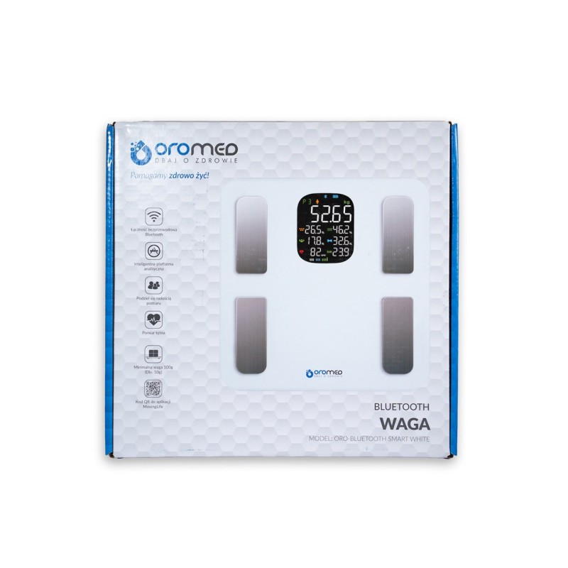 Waga łazienkowa ORO BLUETOOTH SMART WHITE OROMED Waga łazienkowa ORO BLUETOOTH SMART WHITE OROMED