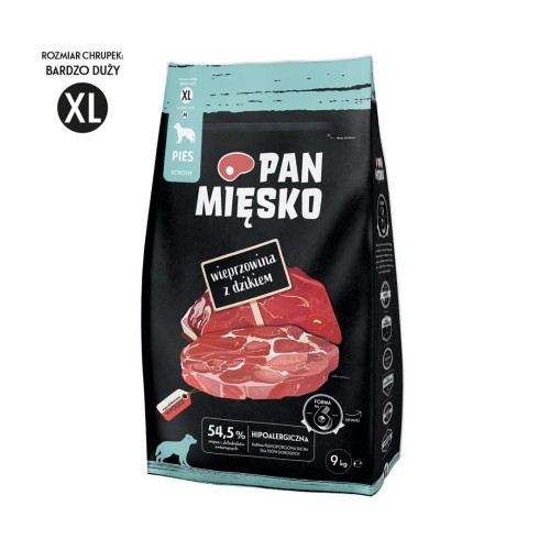 Mr. Pork meat with a wild boar XL - Dry dog ​​food - 9kg