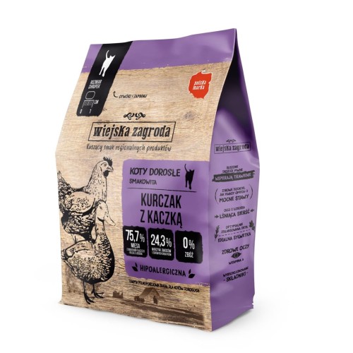 WIEJSKA ZAGRODA Chicken with duck - dry cat food - 400g WIEJSKA ZAGRODA Chicken with duck - dry cat food - 400g