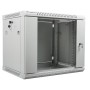 Lanberg wall-mounted installation rack cabinet 19'' 9U 600x450mm gray (glass door)
