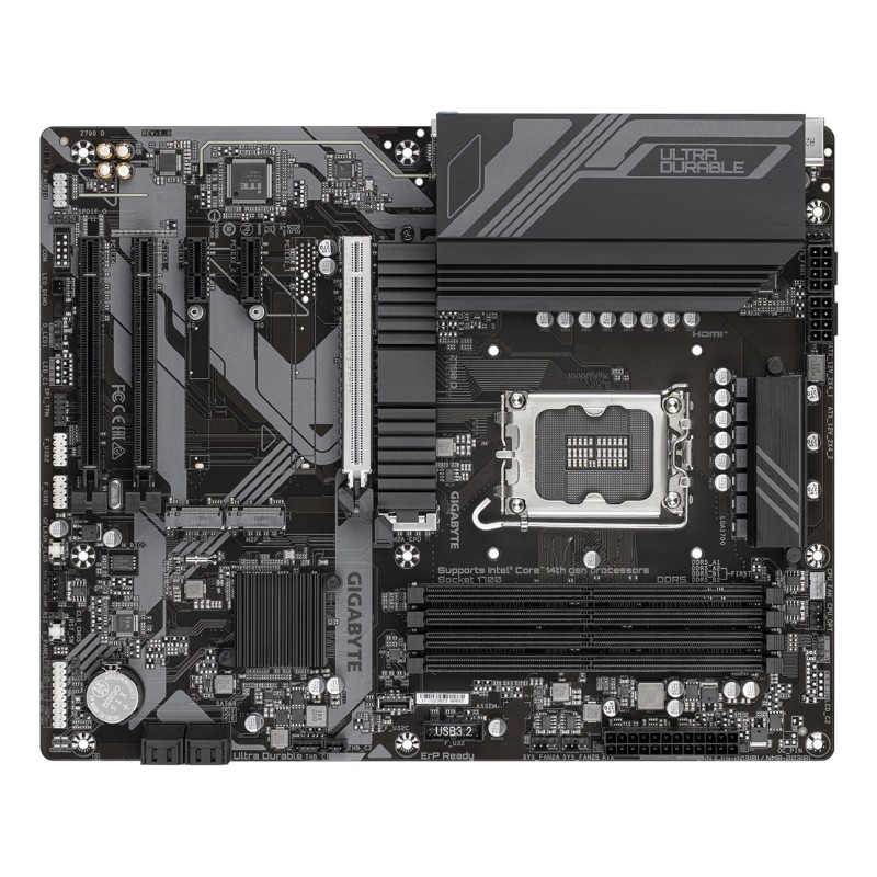 GIGABYTE Z790 D Motherboard - Supports Intel Core 14th Gen CPUs, 12+1+１ Phases Digital VRM, up to 7600MHz DDR5 (OC), 3xPCIe 4.0 M.2, 2.5GbE LAN, USB 3.2 Gen 2