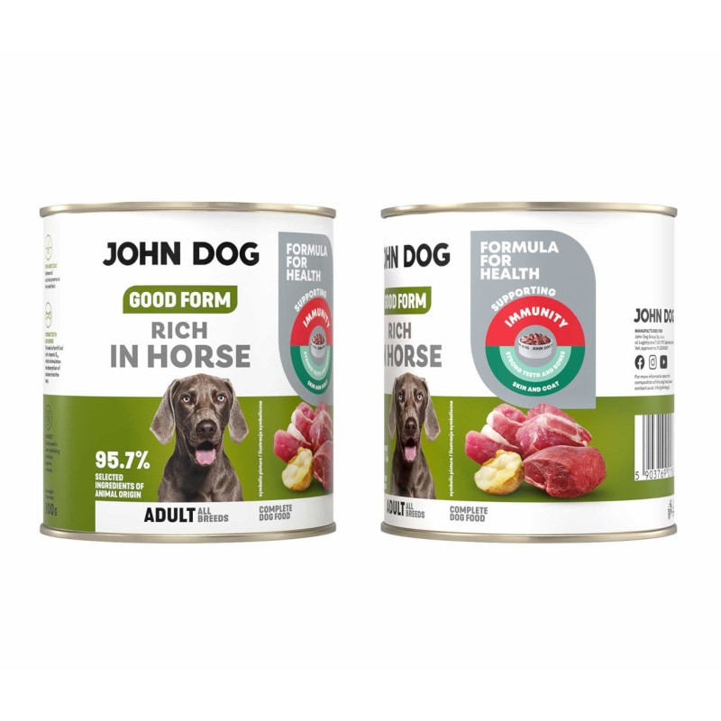 JOHN DOG Good Form Rich in horse - wet dog food - 800g JOHN DOG Good Form Rich in horse - wet dog food - 800g
