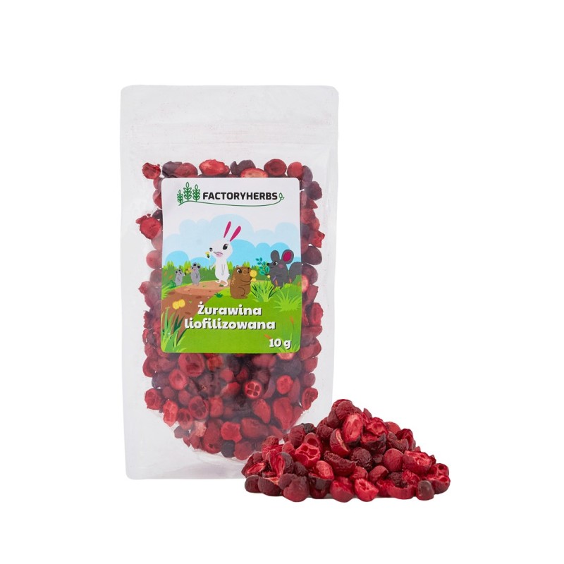 FACTORY HERBS Freeze-dried cranberries - treat for rodents and rabbits - 10g FACTORY HERBS Freeze-dried cranberries - treat for rodents and rabbits - 10g