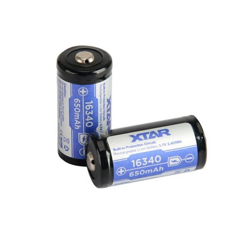 Battery 16340/R-CR123 3,7V Li-ion 650 mAh with protection Battery 16340/R-CR123 3,7V Li-ion 650 mAh with protection