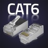 Qoltec 54556 RJ45 modular connector | CAT6 | FTP |Gold-plated contacts | 100 pieces Qoltec 54556 RJ45 modular connector | CAT6 | FTP |Gold-plated contacts | 100 pieces