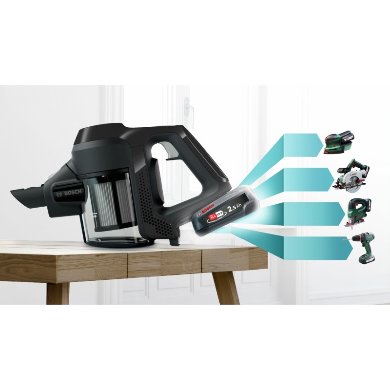 Bosch Serie 6 BBS611BSC stick vacuum/electric broom 2-in-1 stick vacuum Battery Dry Bagless Black 2.5 Ah Bosch Serie 6 BBS611BSC stick vacuum/electric broom 2-in-1 stick vacuum Battery Dry Bagless Black 2.5 Ah