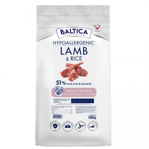 BALTICA Nutraceutic Hypoallergenic L/XL Lamb with rice - dry dog food - 12kg BALTICA Nutraceutic Hypoallergenic L/XL Lamb with rice - dry dog food - 12kg