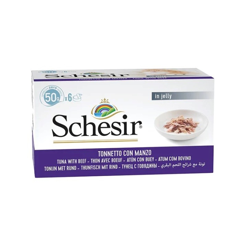 SCHESIR in jelly Tuna with beef - wet cat food - 6 x 50 g SCHESIR in jelly Tuna with beef - wet cat food - 6 x 50 g