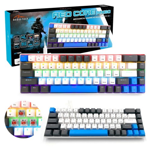 Mechanical keyboard 60% RED CORE MX60 MT1259 Mechanical keyboard 60% RED CORE MX60 MT1259