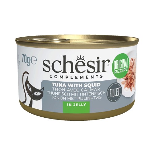 SCHESIR Complements Tuna with squids in jelly - wet cat food - 70g SCHESIR Complements Tuna with squids in jelly - wet cat food - 70g