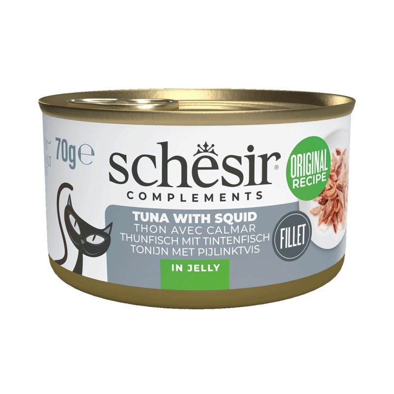 SCHESIR Complements Tuna with squids in jelly - wet cat food - 70g SCHESIR Complements Tuna with squids in jelly - wet cat food - 70g