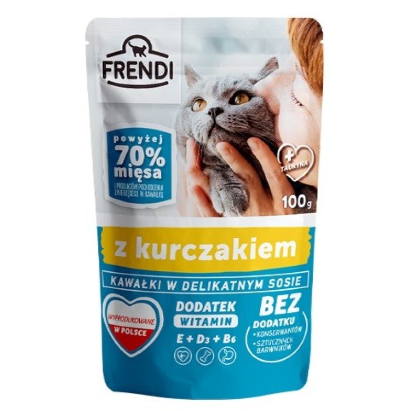 FRENDI Pieces in sauce with chicken - wet cat food - 100 g FRENDI Pieces in sauce with chicken - wet cat food - 100 g