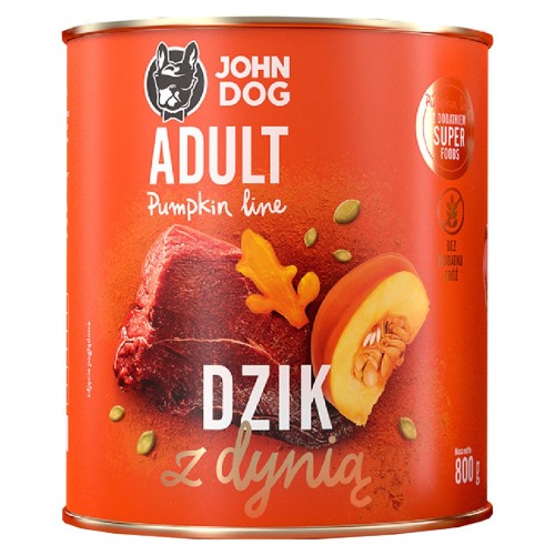 JOHN DOG Pumpkin Line Adult Monoprotein Wild Boar with pumpkin - wet dog food - 800g JOHN DOG Pumpkin Line Adult Monoprotein Wild Boar with pumpkin - wet dog food - 800g
