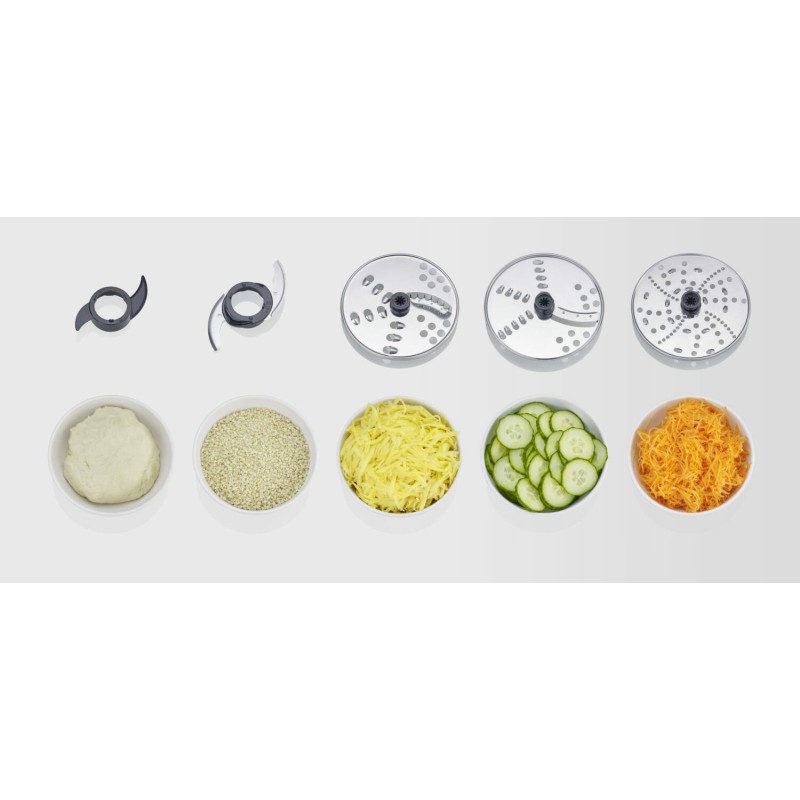 Severin KM 3892 food processor 1200 W 1.5 L Black, Stainless steel, Transparent