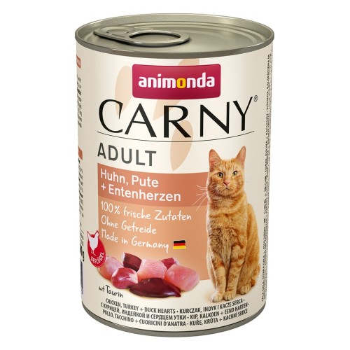 ANIMONDA Carny Adult Chicken, turkey, duck hearts - wet cat food - 400g ANIMONDA Carny Adult Chicken, turkey, duck hearts - wet cat food - 400g