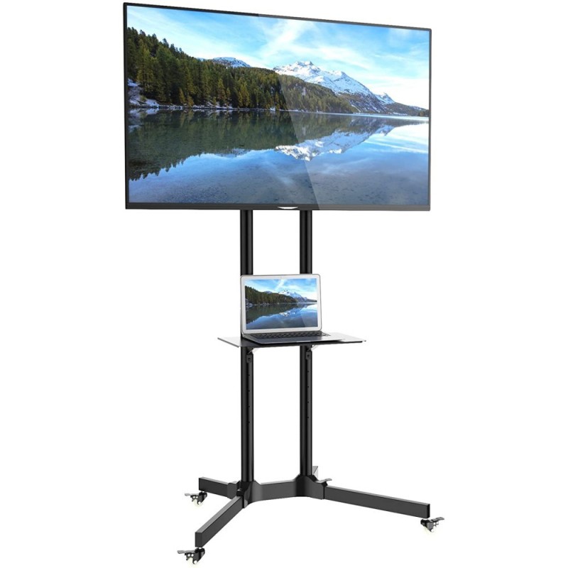 Techly Floor Trolley with Shelf Support LCD / LED / Plasma 30-65 Techly Floor Trolley with Shelf Support LCD / LED / Plasma 30-65