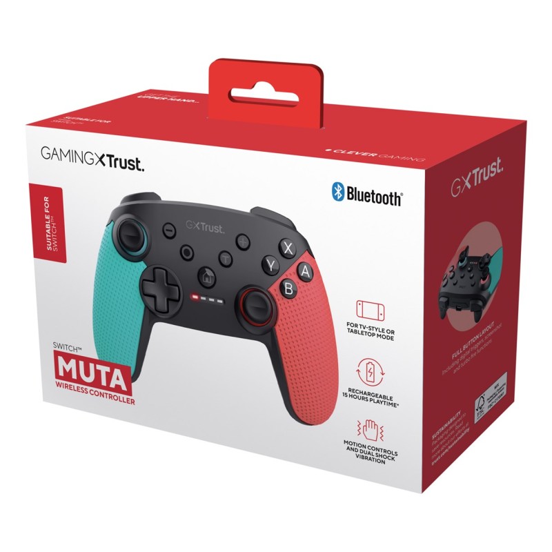 Trust GXT 1246B Muta Black, Blue, Red Bluetooth Gamepad Nintendo Switch, Nintendo Switch Lite Trust GXT 1246B Muta Black, Blue, Red Bluetooth Gamepad Nintendo Switch, Nintendo Switch Lite