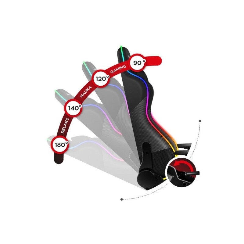 Huzaro Force 6.2 RGB PC gaming chair Bucket (cradle) seat Black Huzaro Force 6.2 RGB PC gaming chair Bucket (cradle) seat Black