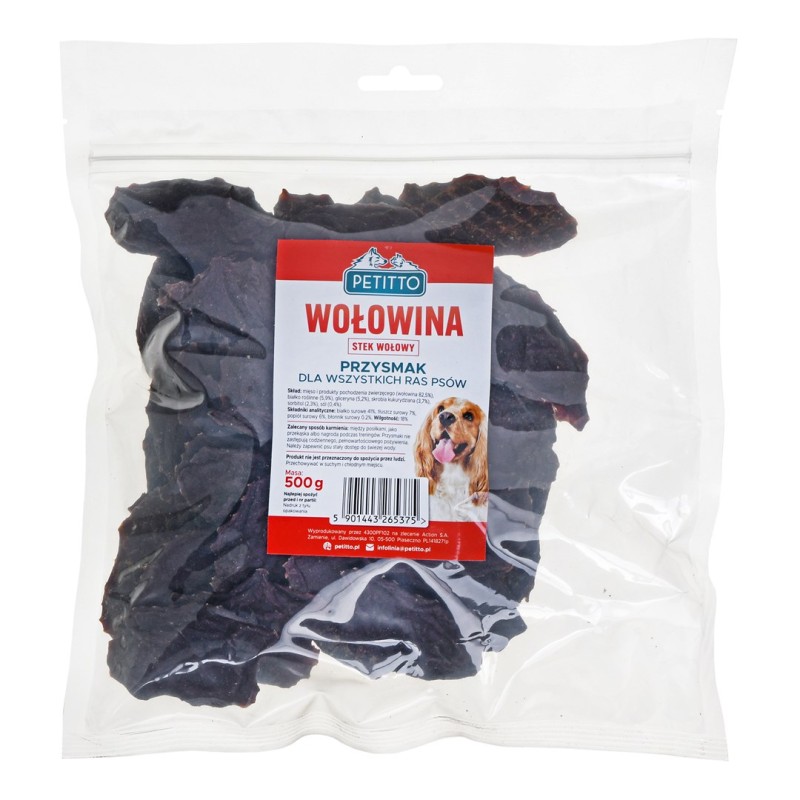 PETITTO Beef Steaks - dog treat - 500 g PETITTO Beef Steaks - dog treat - 500 g