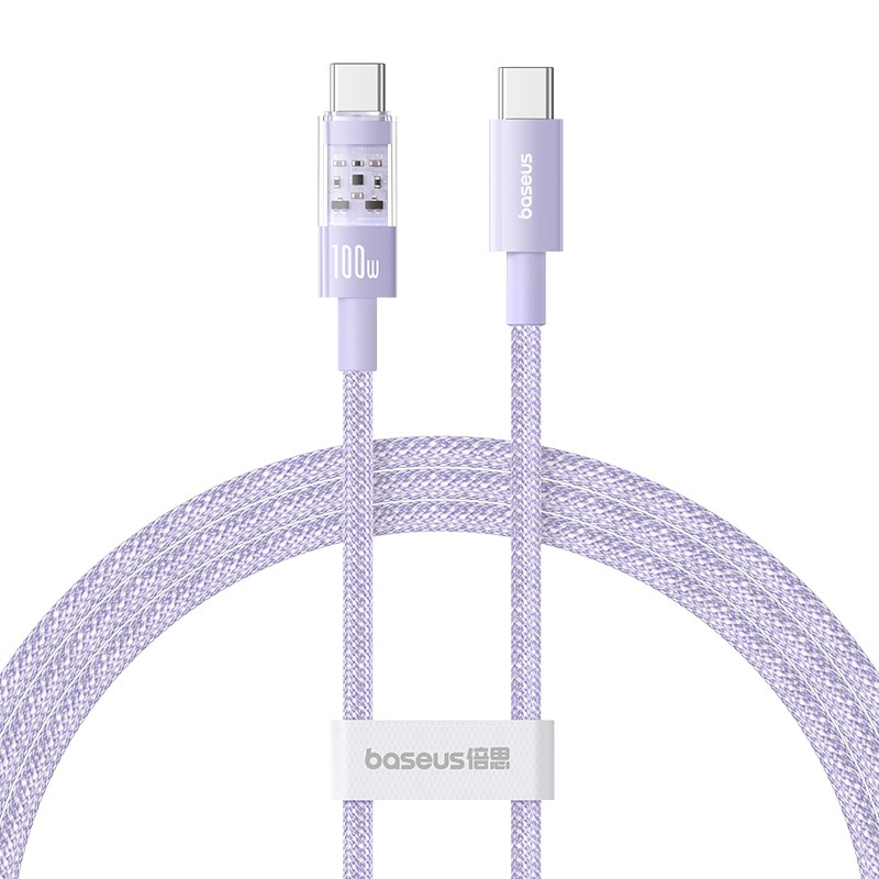 Baseus Gem USB C to USB C fast charging cable 1 m 100 W Purple Baseus Gem USB C to USB C fast charging cable 1 m 100 W Purple
