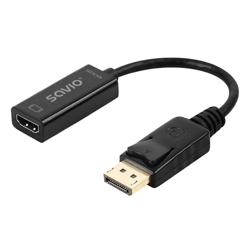 Adapter Savio DisplayPort (M) v1.2 - HDMI A (F) v1.4, 4K, AK-62 Adapter Savio DisplayPort (M) v1.2 - HDMI A (F) v1.4, 4K, AK-62