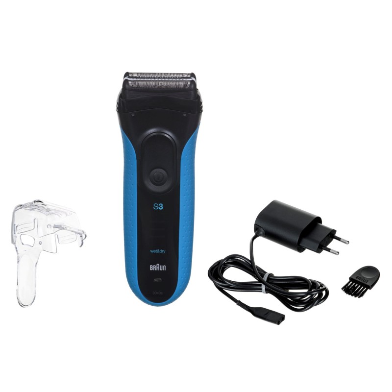 Braun Series 3 3040s Foil shaver Trimmer Black, Blue Braun Series 3 3040s Foil shaver Trimmer Black, Blue