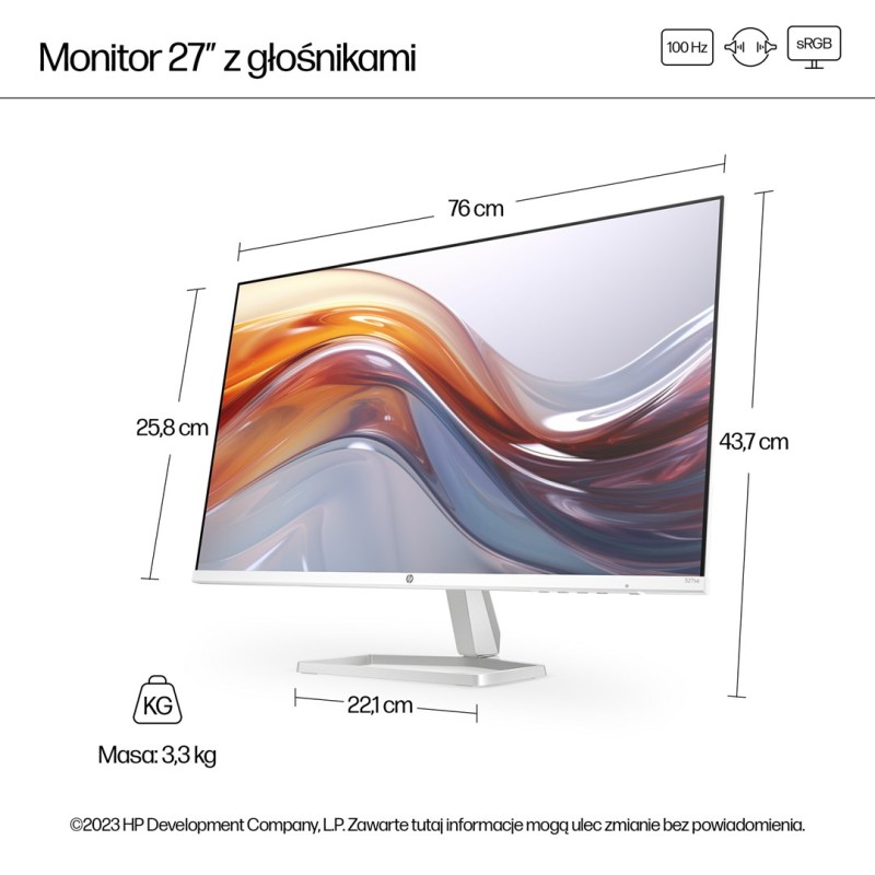 HP Series 5 27 inch FHD Monitor with Speakers - 527sa HP Series 5 27 inch FHD Monitor with Speakers - 527sa