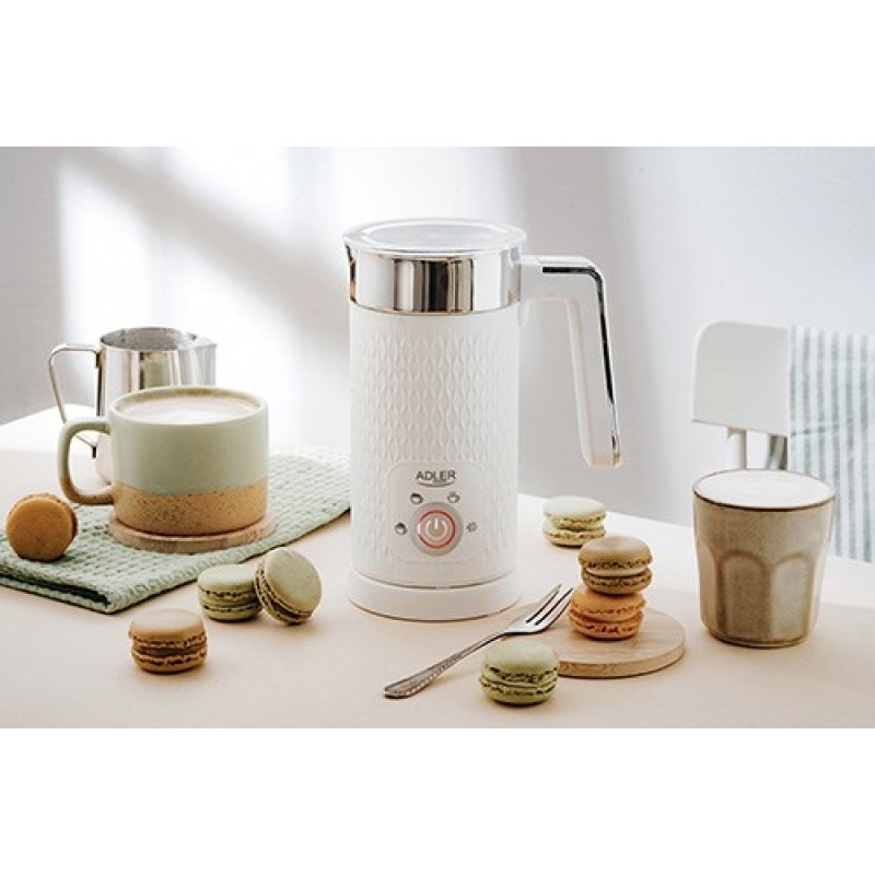 Adler AD 4494 milk frother/warmer Automatic Metallic, White Adler AD 4494 milk frother/warmer Automatic Metallic, White