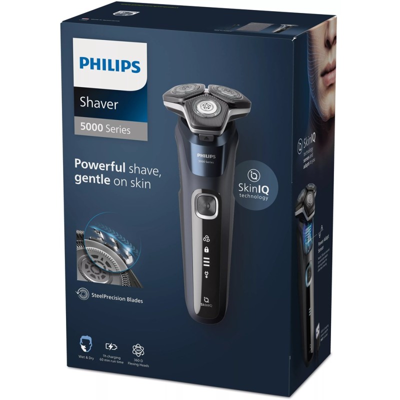 Philips SHAVER Series 5000 S5885/10 men's shaver Rotation shaver Trimmer Black, Blue