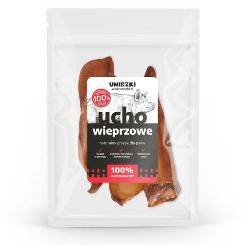 UNISZKI Pig ear - treat for dogs - 2 pieces UNISZKI Pig ear - treat for dogs - 2 pieces