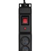 Activejet COMBO 12 socket power strip 1,5m black Activejet COMBO 12 socket power strip 1,5m black