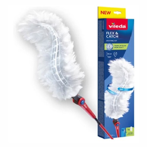 Vileda dustpan with long handle + 1 Flex&Catch refill