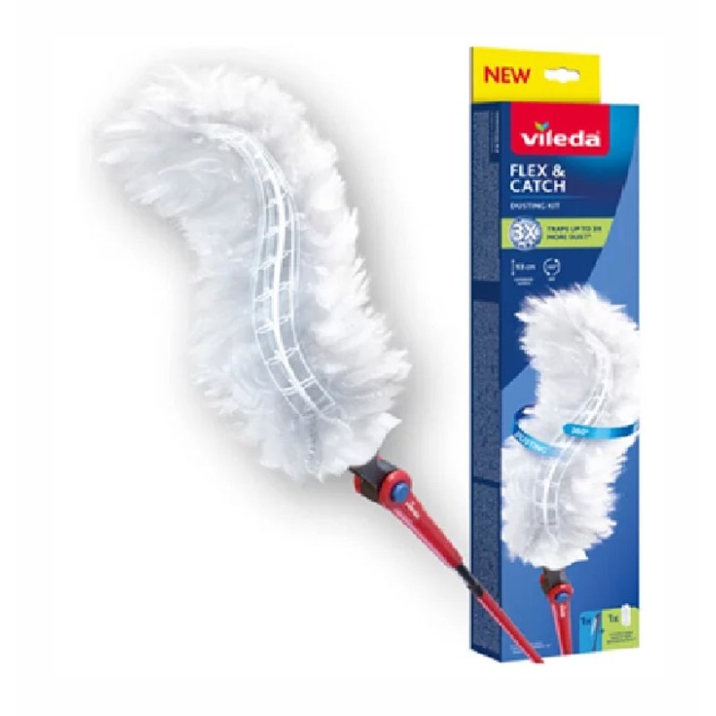 Vileda dustpan with long handle + 1 Flex&Catch refill