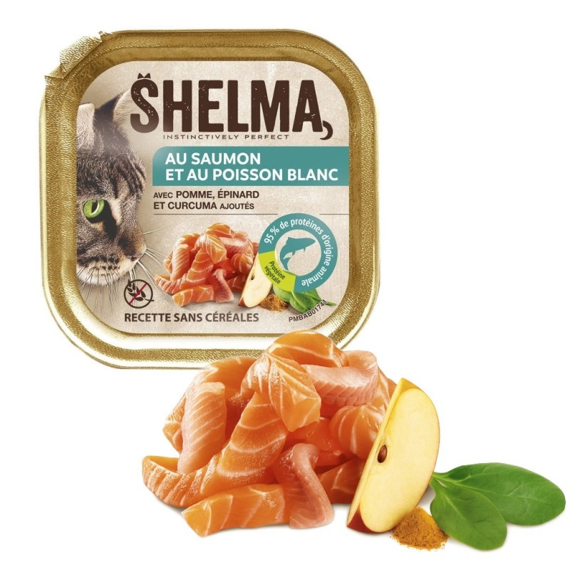 SHELMA Salmon and white fish pate - wet cat food - 100g SHELMA Salmon and white fish pate - wet cat food - 100g