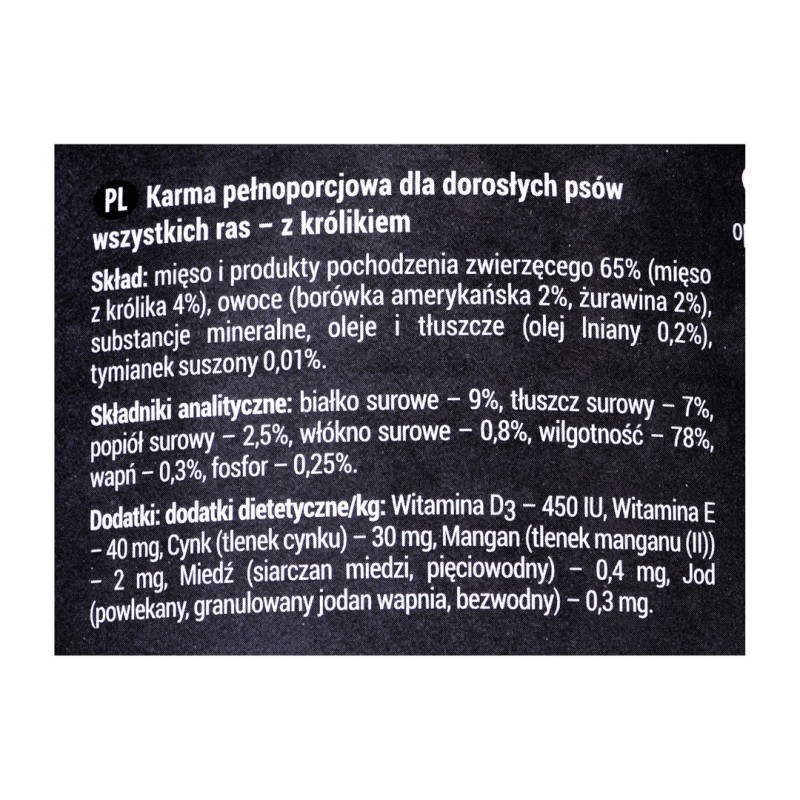 Dolina Noteci RAFI rabbit, blueberry, cranberry - Wet dog food 400 g Dolina Noteci RAFI rabbit, blueberry, cranberry - Wet dog food 400 g