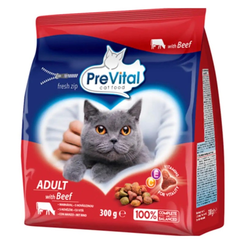 PREVITAL Adult Beef - dry cat food - 300g PREVITAL Adult Beef - dry cat food - 300g