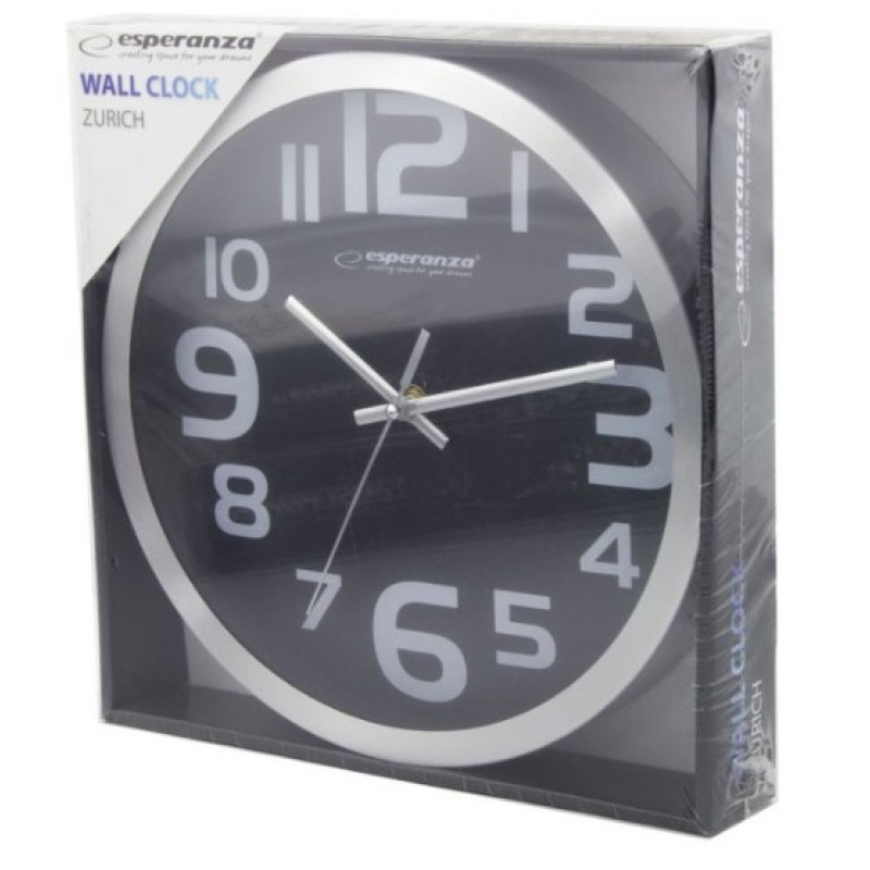 Esperanza EHC013W Wall Clock - Zurich - Black Quartz clock Oval Black, White Esperanza EHC013W Wall Clock - Zurich - Black Quartz clock Oval Black, White