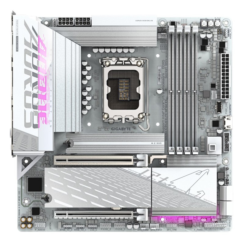 GIGABYTE B860M AORUS ELITE WF6E ICE Motherboard - Intel Core Ultra Series CPUs, 12+1+2+1 Phases VRM, up to 9200MHz DDR5, 1xPCIe 5.0 + 2xPCIe 4.0 M.2, 2.5GbE LAN, WIFI 6E, USB 4 GIGABYTE B860M AORUS ELITE WF6E ICE Motherboard - Intel Core Ultra Series CPUs, 12+1+2+1 Phases VRM, up to 9200MHz DDR5, 1xPCIe 5.0 + 2xPCIe 4.0 M.2, 2.5GbE LAN, WIFI 6E, USB 4