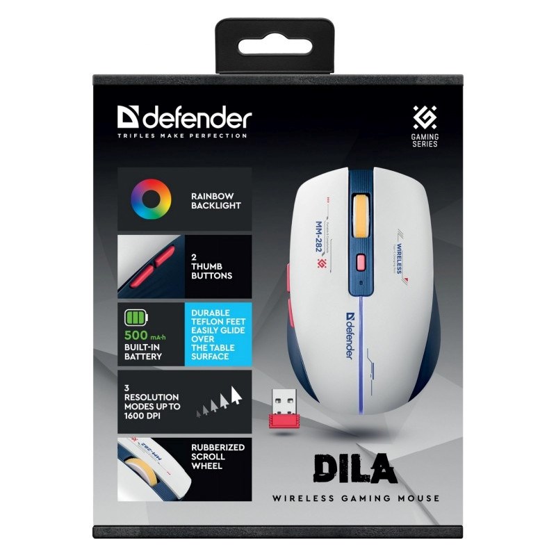 WIRELESS MOUSE DEFENDER DILA MM-282 RF 1800dpi 6P WIRELESS MOUSE DEFENDER DILA MM-282 RF 1800dpi 6P