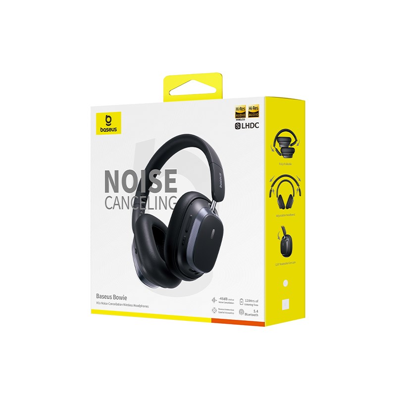 Baseus Bowie H1s Noise-cancelling wireless headphones Black Baseus Bowie H1s Noise-cancelling wireless headphones Black