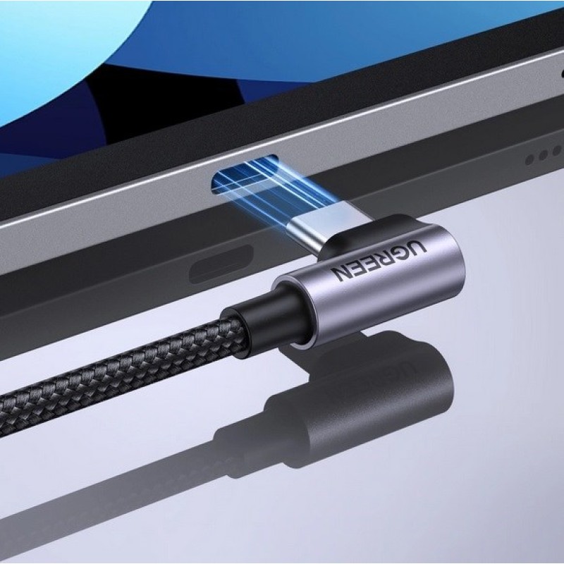 Ugreen USB-C (straight) / USB-C (angled) PD QC 60W 3A 0.5m US255 (grey) Ugreen USB-C (straight) / USB-C (angled) PD QC 60W 3A 0.5m US255 (grey)