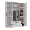 Topeshop ROMANA 160 BIEL bedroom wardrobe/closet 11 shelves 4 door(s) White