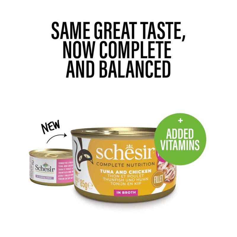 SCHESIR in cooking water Tuna with chicken and rice - wet cat food - 85 g SCHESIR in cooking water Tuna with chicken and rice - wet cat food - 85 g