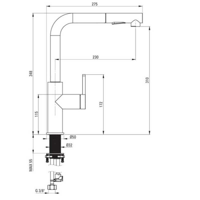 PYRAMIS ASALIA kitchen mixer 090921301 grey concrete PYRAMIS ASALIA kitchen mixer 090921301 grey concrete